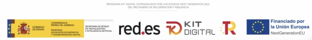 Banner de logotipos del gobierno con bandera de España y Europa kit digital